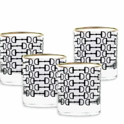 Pomegranate Inc Black Pony Club Bourbon Glass | Set of 4 Best