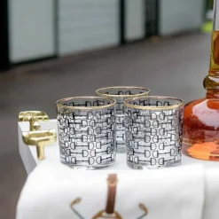 Pomegranate Inc Black Pony Club Bourbon Glass | Set of 4 Best