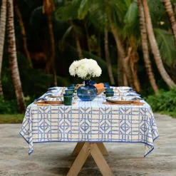 Pomegranate Inc Blue Bamboo Tablecloth Sale