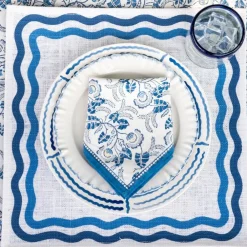 Pomegranate Inc Blue Square Wave Placemat | Set of 4 Outlet