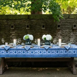 Pomegranate Inc Bohemian Floral Azure Blue & Aqua Tablecloth Clearance