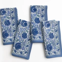 Pomegranate Inc Bohemian Floral Azure Blue & Aqua Napkin | Set of 4 Discount