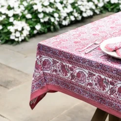 Pomegranate Inc Bohemian Floral Dusty Rose Tablecloth Hot