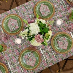 Pomegranate Inc Bohemian Floral Moss & Mauve Tablecloth Hot