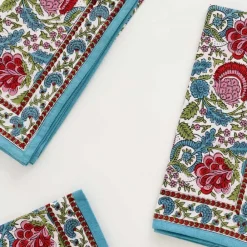 Pomegranate Inc Bohemian floral printed cotton napkins Online