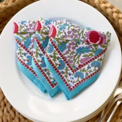 Pomegranate Inc Bohemian floral printed cotton napkins Online