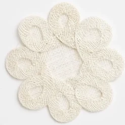 Pomegranate Inc Bone Woven Doodles Coaster | Set of 4 Online