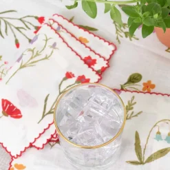 Pomegranate Inc Botanical Garden Linen Cocktail Napkin | Set of 4