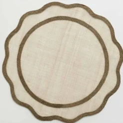 Pomegranate Inc Brown Scalloped Rice Paper Placemats Best