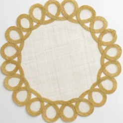 Pomegranate Inc Buttercream Woven Doodles Placemat | Set of 4 Outlet