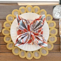 Pomegranate Inc Buttercream Woven Doodles Placemat | Set of 4 Outlet