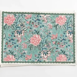 Pomegranate Inc Butterfly Garden Aqua & Rose Placemat | Set of 4 Hot