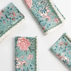 Pomegranate Inc Butterfly Garden Aqua & Rose Napkin | Set of 4 Online
