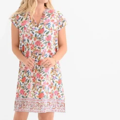 Pomegranate Inc Cabana Garden Cap Sleeve Dress Hot