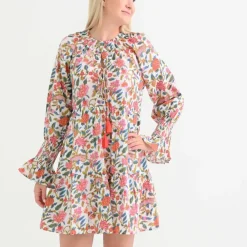 Pomegranate Inc Cabana Garden Long Sleeve Flounce Dress Best