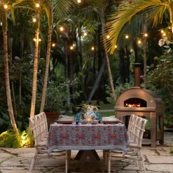 Pomegranate Inc Cactus Flower Blue & Poppy Tablecloth Sale