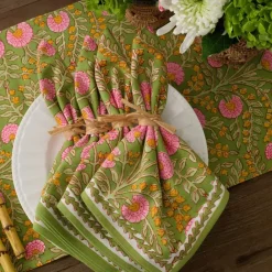 Pomegranate Inc Cactus Flower Fern & Flamingo Napkin | Set of 4 Clearance