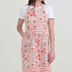 Pomegranate Inc Cactus Flower Ivory Apron New