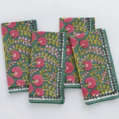 Pomegranate Inc Cactus Flower Jade Napkin | Set of 4 Online