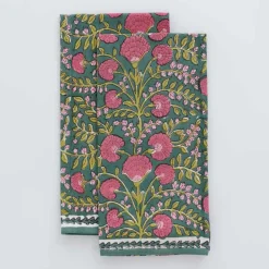 Pomegranate Inc Cactus Flower Jade Tea Towels Online