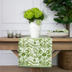 Pomegranate Inc Cactus Flower Lettuce Green Table Runner Online