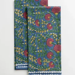 Pomegranate Inc Cactus Flower Midnight & Magenta Tea Towels Hot
