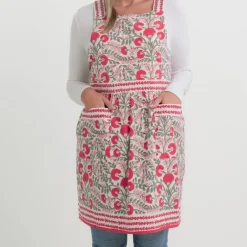 Pomegranate Inc Cactus Flower Scarlet & Rose Apron Discount