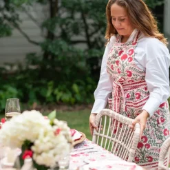 Pomegranate Inc Cactus Flower Scarlet & Rose Apron Discount