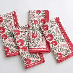 Pomegranate Inc Cactus Flower Scarlet & Rose Napkin | Set of 4 Hot