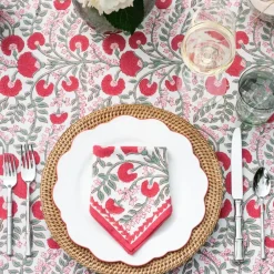 Pomegranate Inc Cactus Flower Scarlet & Rose Napkin | Set of 4 Hot