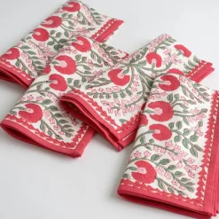 Pomegranate Inc Cactus Flower Scarlet & Rose Napkin | Set of 4 Hot