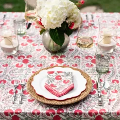 Pomegranate Inc Cactus Flower Scarlet & Rose Napkin | Set of 4 Hot