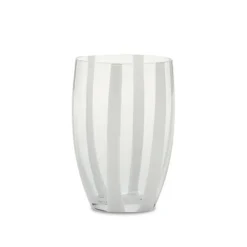 Pomegranate Inc Candy Striped Drinking Glass- Amber Sale
