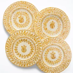 Pomegranate Inc Capiz Shell Pomegranate Charger Marigold | Set of 4 New