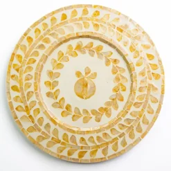 Pomegranate Inc Capiz Shell Pomegranate Charger Marigold | Set of 4 New