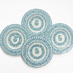 Pomegranate Inc Capiz Shell Pomegranate Charger Teal | Set of 4 Hot