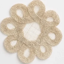 Pomegranate Inc Champagne Woven Doodles Coaster | Set of 4 New