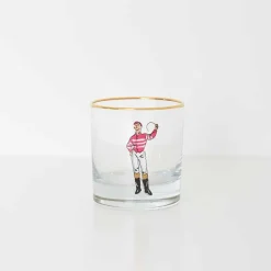 Pomegranate Inc Classic Jockey Silks Bourbon Glass Mixed Set of 4 New