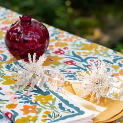 Pomegranate Inc Clear Acrylic Beaded Napkin Ring | Set of 4 Hot