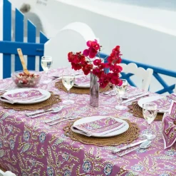 Pomegranate Inc Climbing Dahlia Lilac Tablecloth Online