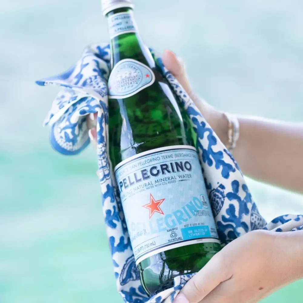 Pomegranate Inc Coral & Shell Blue Tea Towels Outlet