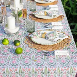 Pomegranate Inc Dove & Cypress Pink & Green Tablecloth