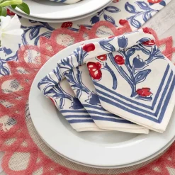 Pomegranate Inc Emma Red & Blue Napkin | Set of 4 Clearance