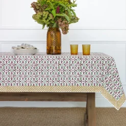 Pomegranate Inc Fleur de Lis Antique Jade Tablecloth