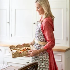 Pomegranate Inc Fleur de Lis Antique Jade Apron New