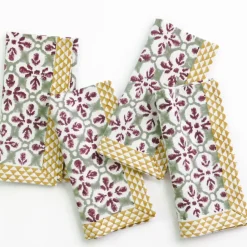 Pomegranate Inc Fleur de Lis Antique Jade Napkin | Set of 4 New