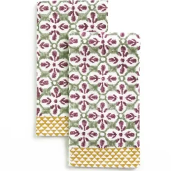 Pomegranate Inc Fleur de Lis Antique Jade Tea Towels Hot