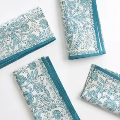 Pomegranate Inc Floral Trellis Aqua Napkin | Set of 4 Hot