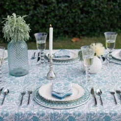 Pomegranate Inc Floral Trellis Aqua Tablecloth Best