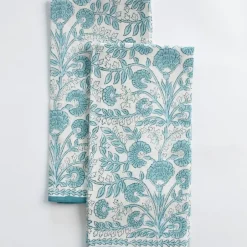 Pomegranate Inc Floral Trellis Aqua Tea Towels Sale